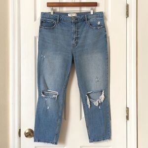 Abercrombie & Fitch Classic Distressed Medium Wash High Rise Skinny Jeans 32